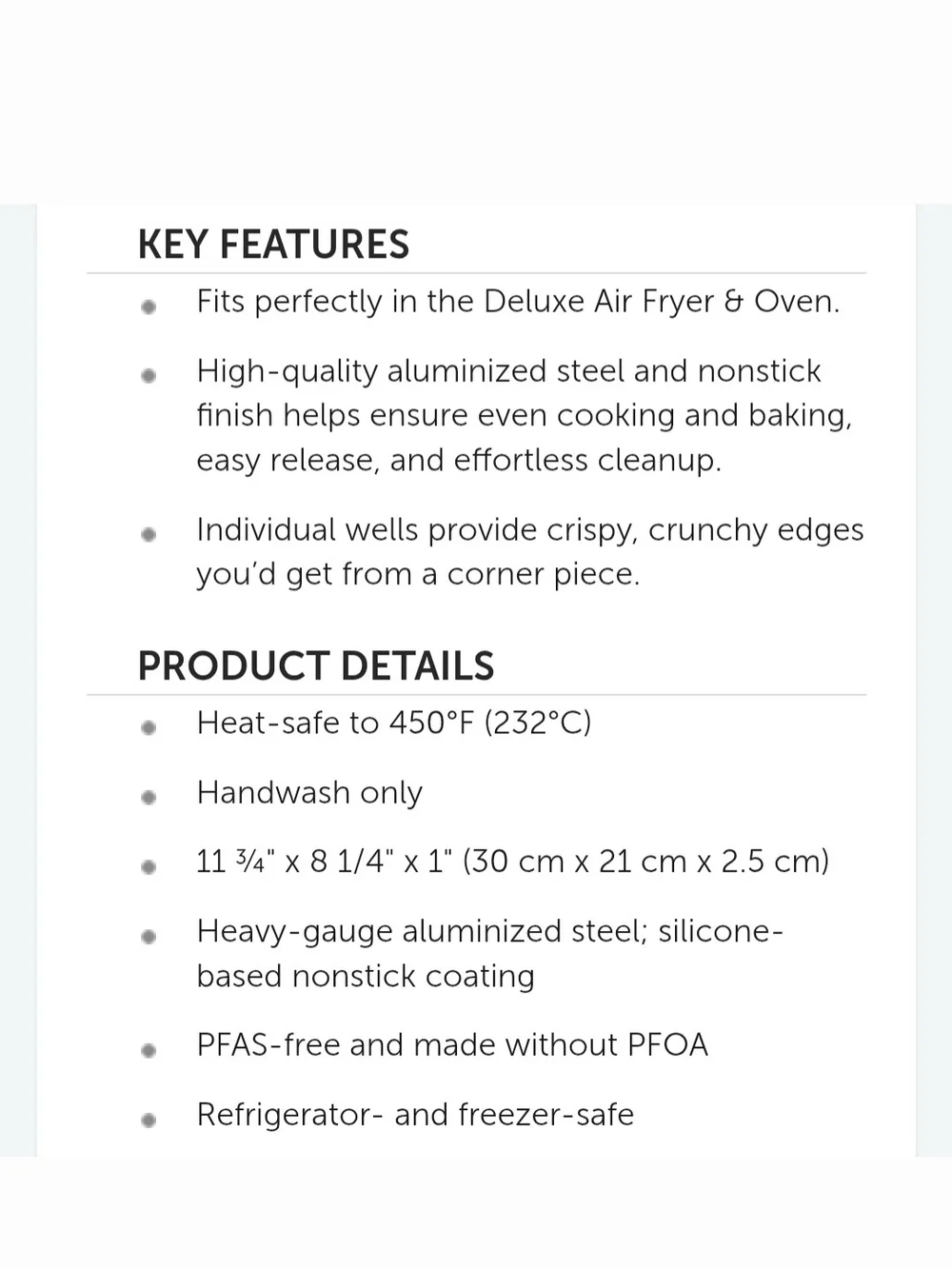 Pampered Chef Small Oven Brownie Pan